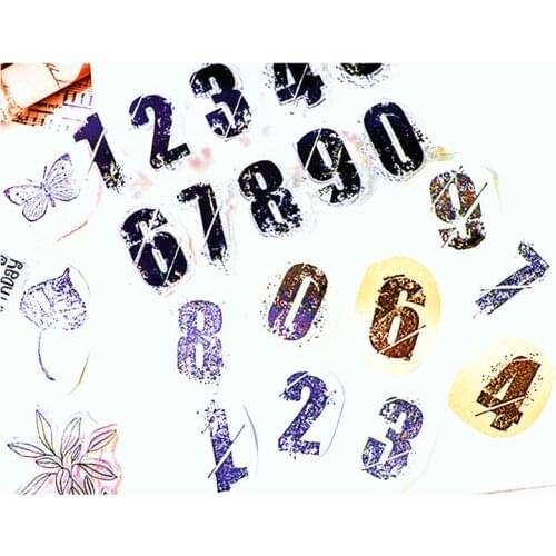 Retro Silicone Transparent Stamp Set Number Scrapbooking Clear Stamps for DIY Decorative Tools Card Making Scrapbook Supplies