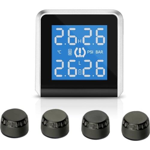 TPMS Car Tire Pressure Monitoring System With 4 External Sensors Ensure Safety Support BAR PSI Temperature