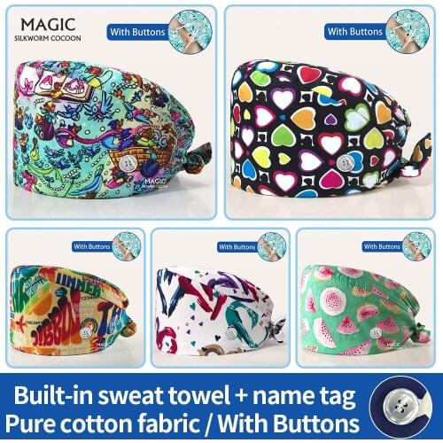 Dental Hospital doctor nursing work hats women scrubs caps Pet grooming veterinary working caps Surgical surgery caps wholesale
