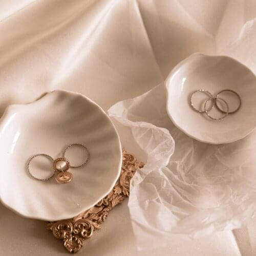 Shell shaped Plate Dish INS Photography Still Life Shoot Photo Studio Props for Jewelry Necklace Earrings Fotografia