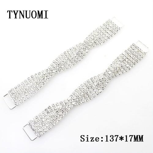 TYNUOMI 2 pieces / batch 137mm Rhinestone Crystal Chain Swimsuit Bikini Decoration Crafts DIY Clothing Decoration Accessories