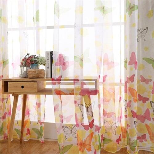 Butterfly Curtain Modern Fresh Printed Window Creening Natural Insulation Livingroom Bedroom Window Ccreen Breathable Wholesale