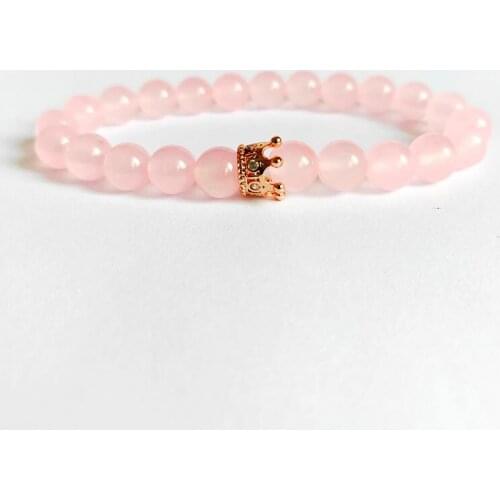 8mm Micro-inlaid zircon crown natural stone bracelet volcanic stone women bracelet