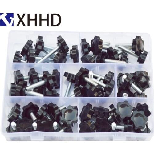 Star Hex Shaped Head Clamping Screw Metric Bolts Knob Plastic Carbon Steel Galvanization Hardware Sae Assortment Kit Set M6