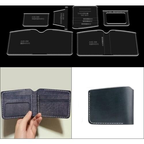 1 set of leather DIY craft tools wallet mold acrylic template card package sewing pattern 11.5 * 9.5cm