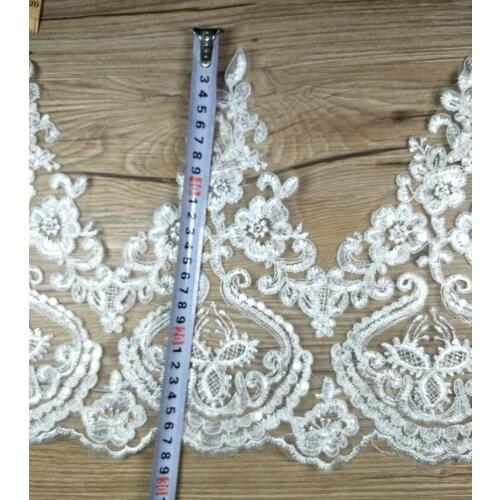 1 Meter 28cm Width Sweet Ivory Wedding Lace Trim Fabric Edge For Sewing Embroidery Craft DIY Decoration Sewing Accessories