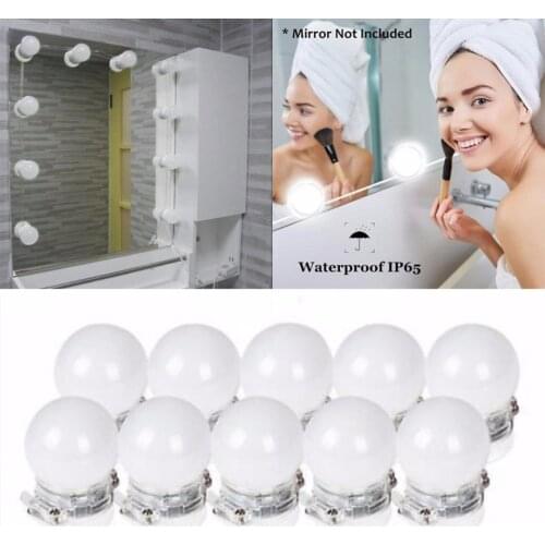 1set 2019 Newest Vanity LED 10 Bulb Mirror Light Kit for Makeup Hollywood Mirror with Light Stage