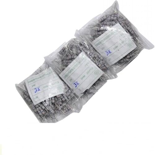 200PCS 2W 5% Carbon Film Resistor 0.1 0.5 1 4.7 10 47 470 560 750 120K 200K 510K 820K ohm Resistance Carbon Film 0.1R - 820K ohm