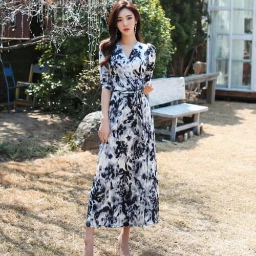 2021 Plus Size Print Summer Dress Evening Long Vintage Dress Party Oversize Short Sleeve Beach Women Dresses Robe Vestido Prom