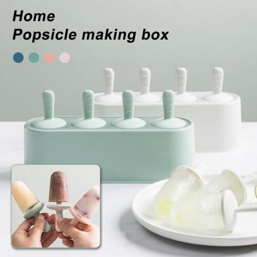 2021 Summer Home Popsicle Making Box Ice Cream Molds Reusable Durable DIY Tray Holders Molds Ice Box Ice Molds for Kitchen