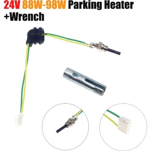 24V 88W-98W Car Boat Parking Heater Ceramic Pin Glow Plug Fits Eberspacher D2 D4 D4S Air Diesel Parking Heater Part + Wrench
