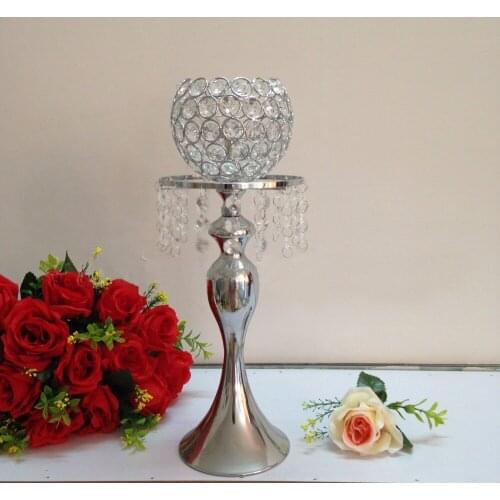 40cm(H) Crystal ball candle holder Wedding Flower Vase Table Centerpiece Wedding Props 10 pcs/lot
