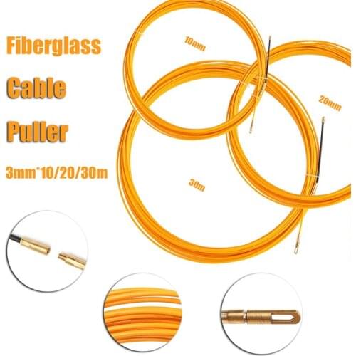 5/10/15/20/25/30M 3mm Cable Puller Fish Tape Yellow Cable Fiberglass Fish Tape Reel Puller Fiberglass Metal Wall Wire Conduit