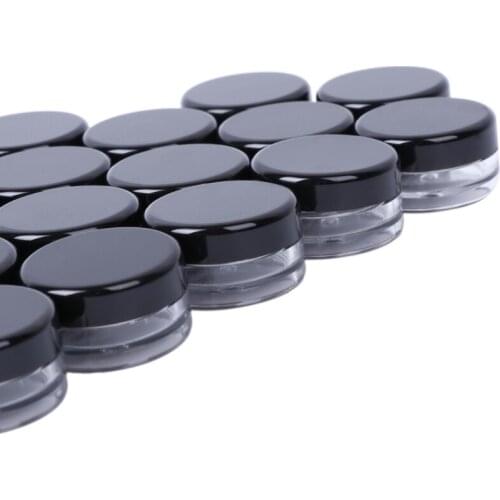 50Pcs Make Up Jar Cosmetic Sample Empty Container Plastic Round Lid Small Bottle 40JD