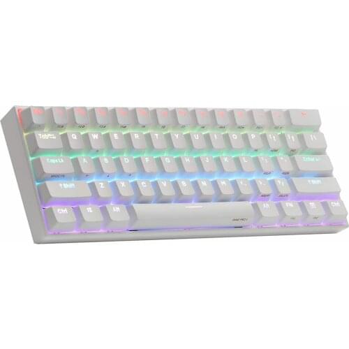 ANNE PRO 2 61 Keys PBT Keycaps 60% Wired / Wireless RGB Backlit Programmable Mechanical Keyboard - White (Gateron Brown Switch)
