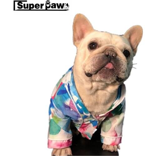 Colorful Pet Dog Pajamas French Bulldog Shirt For Small Medium Dogs Puppy Clothing Schnauzer Chihuahua Pug Vest T-shirt ZLC28