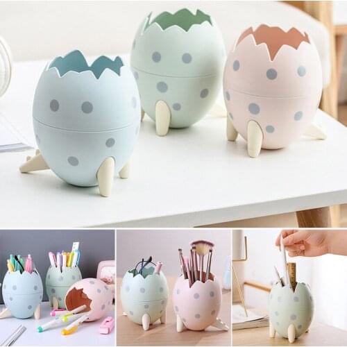Hot Sale Cute Cartoon Dragons Egg Shape Pen Holder Creatives Desktop Stationery Storage Tube for Home School