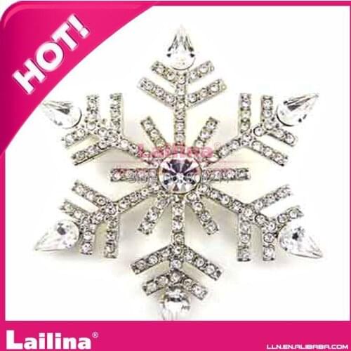 Hot Sell Crystal Snow Flower Brooch for Chrismas