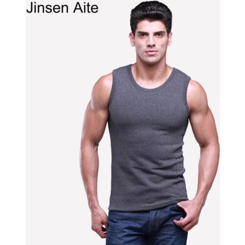 Jinsen Aite Plus Size L-7XL Mens Plus Velvet Thicken Warm Vest Waistcoat New Fashion O-Neck Casual Soft Colete Masculino JS16