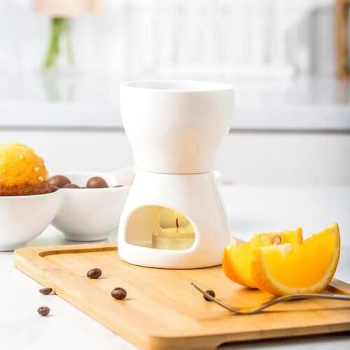 Creative Mini Ceramic Chocolate Fondue Premium Porcelain Chocolate Cheese Melting Pot Household Tool Kitchen Accessories