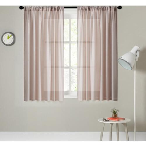 Elka Short Sheer Curtains for Living Room Kitchen Tulle Curtains for Window Supper Soft Window Drapes Gauze Window Treatments