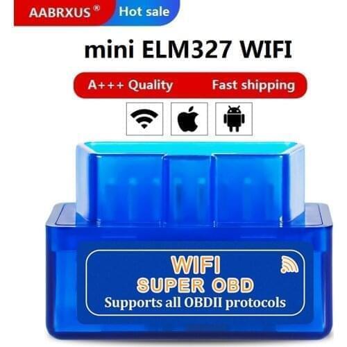 Hot 5 pieces MINI ELM327 Bluetooth Wifi ELM 327 OBD2 V2.1 V1.5 in English auto diagnostic tool for android/ios DHL free shipping