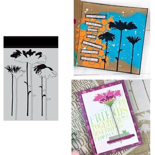 Small Stencil Tall Flowers for DIY Scrapbooking Album Stamp Make Paper Card Embossing New Die Cut Embossing 2021 NEW Christmas