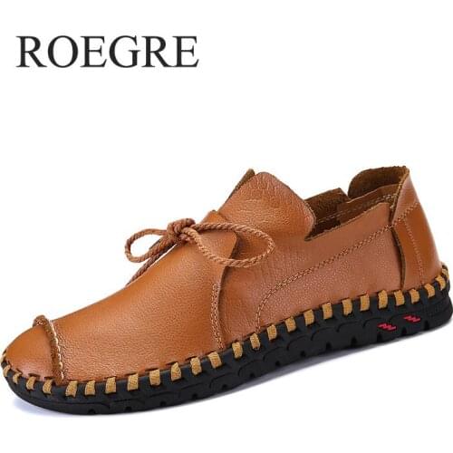 Men Leather Shoes Fashion Brand Real Leather Big Size Mens Driving Shoes Handmade Quality Men Casual Shoes Flats Size 47 48