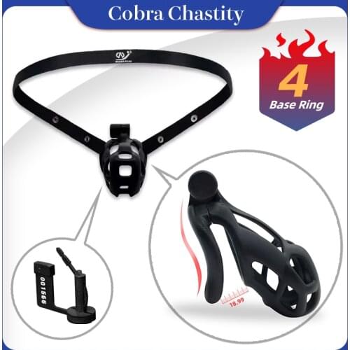 Cobra Chastity Cage Set for Man,Male Penis Ring,Bondage Belt Fetish Adult Sex Toys Holy Trainer