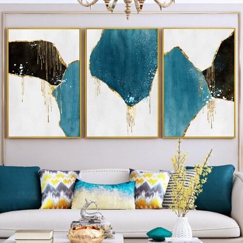 Golden Abstract Landscape Wall Art Canvas Painting Nordic Posters and Prints Decoration Home Wall Pictures for Living Room Décor