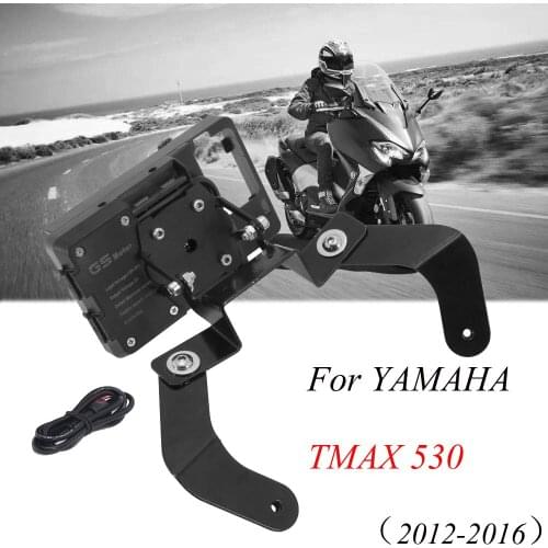 Motorcycle Front Phone Stand Holder Smartphone Phone GPS Navigaton Plate Bracket For YAMAHA TMAX 530 T-MAX 530 2012-2016