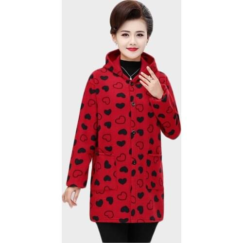 2020 Trending Products Women trench coat Kitchen overalls Oversized coats lattice Middle age clothing Hooded Cotton clothes 191
