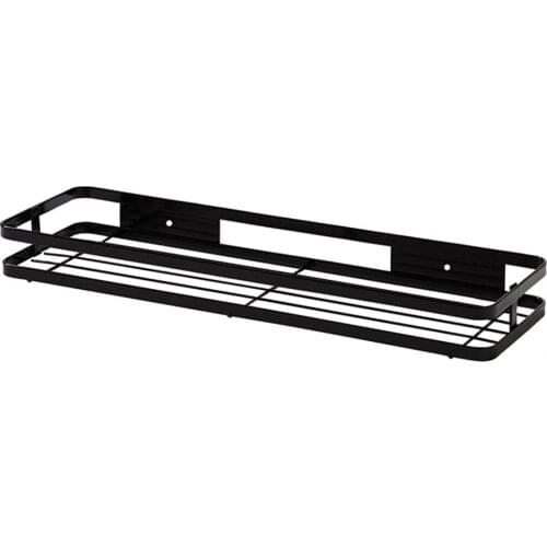 Spice Rack Punch Free Simple Wrought iron Wall Mount Kitchen Shelf for Bathroom Bath Baskets Organization Home Storage