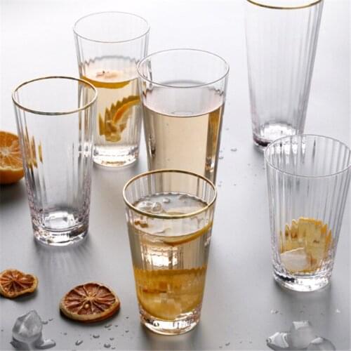 Japanese Style Transparent Phnom Penh Glass Cup Vertical Glass Cup Home Supplies Drinking Cup 2PCS