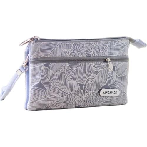 Canvas leaves prints women organizer long wallets small cion purses bags female money pouches carteiras femininas for girls