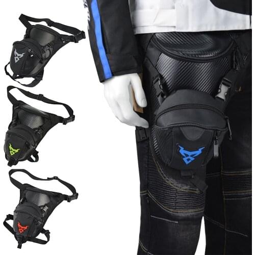 Blue Motorcycle Waist Drop Leg Bag Motorbiker Ride Thigh Hip Bum Belt Moto Men Fanny Pack Casual Travel Bag Outdoor Running