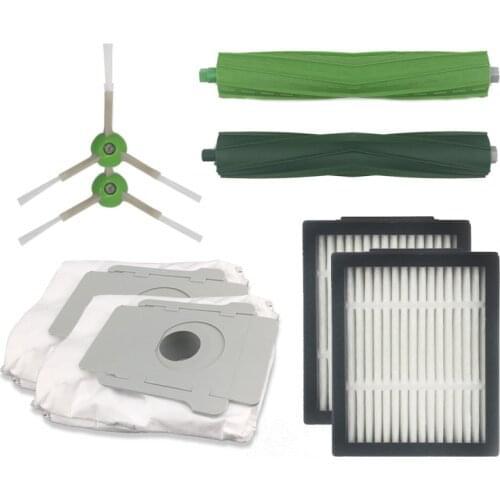 8 pcs/lot Hepa Filter+Side Brush+Brush Roll+Dust bag for iRobot Roomba i7 E5 E6 I Series Robot Vacuum Cleaner Replacement part