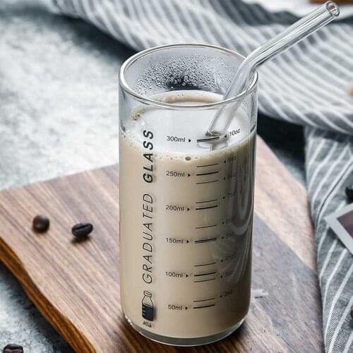 Milk cup, graduated cup, juice cup, breakfast cup, heat resistant straight tube, transparent water cup, cold drink cup