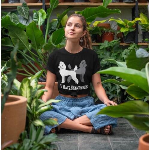 Poodle T-Shirt I Have Standards Standard Poodles T Shirt Short-Sleeve O Neck Women tshirt Ladies Tee Shirt