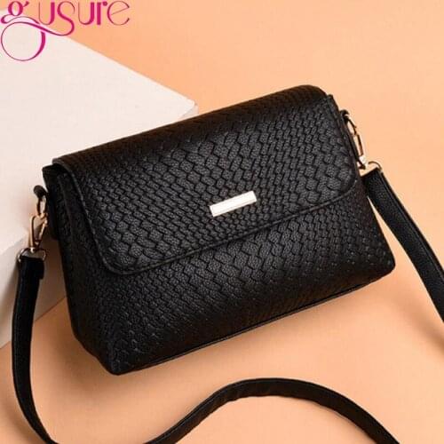 Gusure Small Women Messenger Bag Soft PU Leather Crossbody Bags Vintage Handbag Designer Female Shoulder Bag bolsas
