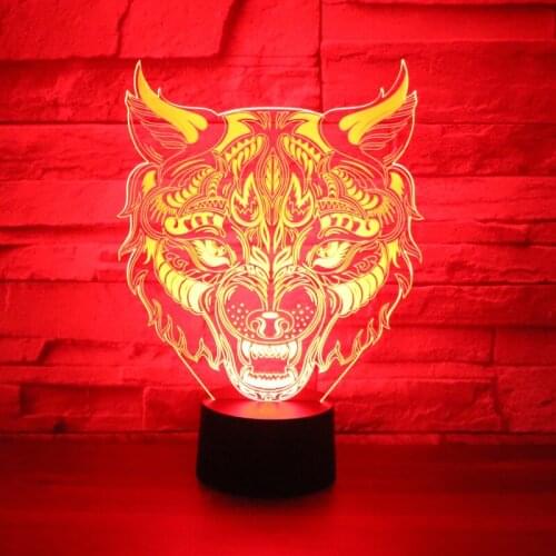 3D LED Night Light Leopard front with 7 Colors Light for Home Decoration Lamp Amazing Visualization Optical Illusion Awesome