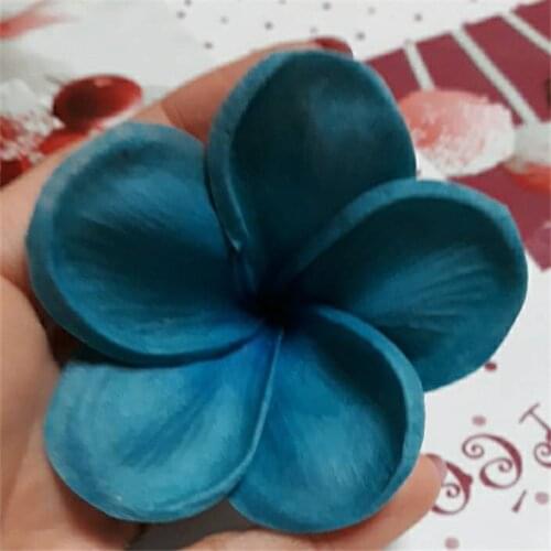 Teal green Plumerias Natural Real Touch frangipani Flower heads for cake Toppers, Wedding Decorations Artificial Flowers Head