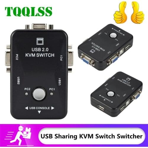 USB Sharing KVM Switch Switcher 2 Port VGA SVGA Switch Box USB 2.0 Mouse Keyboard Printer Switch for 2 computer Share kvm