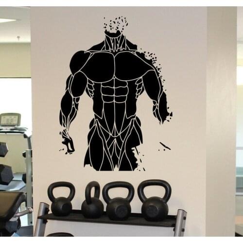 Fitness Wall Decal Gym Vinyl Sticker Sports Perfect Muscle Home Wall Art Deco Room Wall Fashionable Detachable Wall Sticker js6