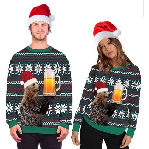 W-Yunna Women Sweatshirt 2019 New 3d Printed Lightning Drinking Beer Design Love Pullovers Sloth Print Autumn Winter Coats