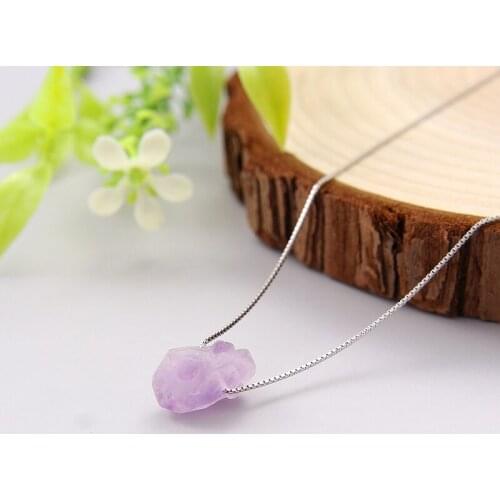 Amethyst Necklace for Women Party Girl Gift s925 Sterling Silver Fashion Jewelry