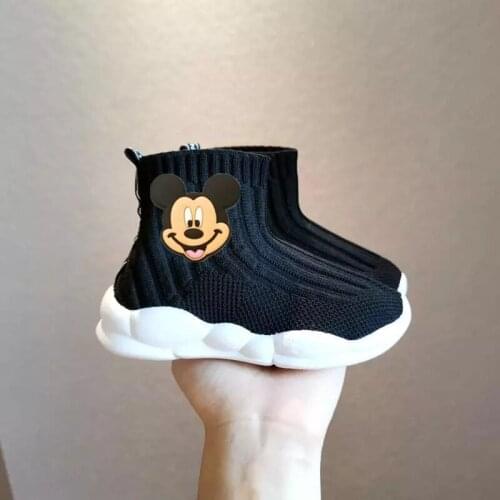Disney Mickey mouse cartoon winter baby cotton shoes cartoon Minnie warm boys and girls casual shoes
