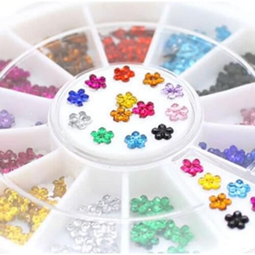 1 Wheel Nail Sticker Exquisite Multi-color Acrylic Nail Decal Art Decorations Rhinestones for Home Manicure