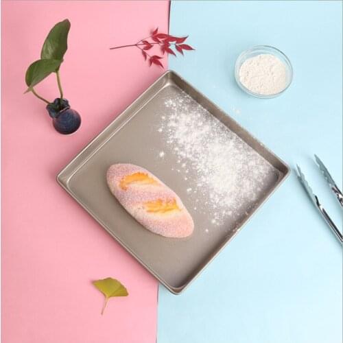 11 "gold square" baking sheet carbon steel 28.6cm square cookie nougat cake baking sheet