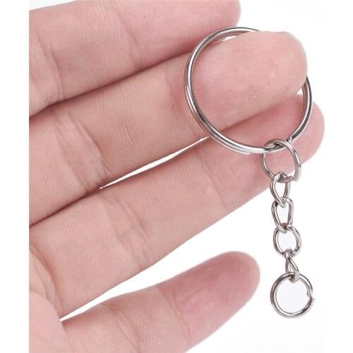 20/50pcs Polished Silver Color Blank Keyrings Keychains Split Rings Keyfob Pendant Holder Ring Home DIY Jewelry Accessories